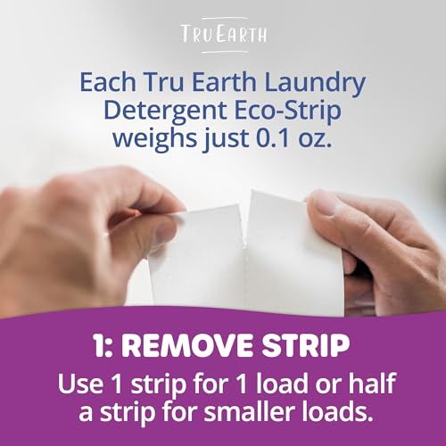 Tru Earth Laundry Detergent Sheets - Gentle on Skin, No Plastic Jugs - Lilac Breeze, 64 Sheets