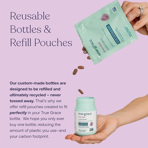 True Grace Prenatal Multivitamin - Supports Healthy Mom & Baby with Methylfolate - 60 Vegan Tablets