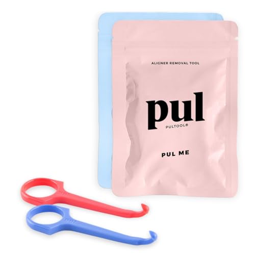 PUL Clear Aligner Removal Tool - Hygienic & Durable, Fits Aligners & Dentures - Pink + Blue