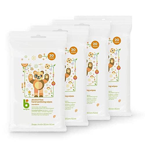 Babyganics Hand Sanitizing Wipes - Alcohol-Free, Moisturizing, Non-Allergenic - Mandarin, 80 ct