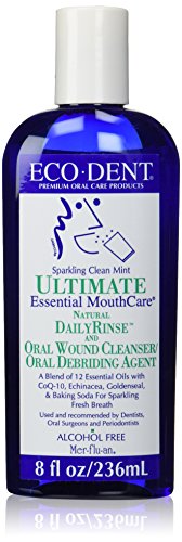 Eco-Dent Alcohol-Free Mouthwash - Fresh Mint Flavor, CoQ10 & Herbal Extracts - 8 Fl Oz