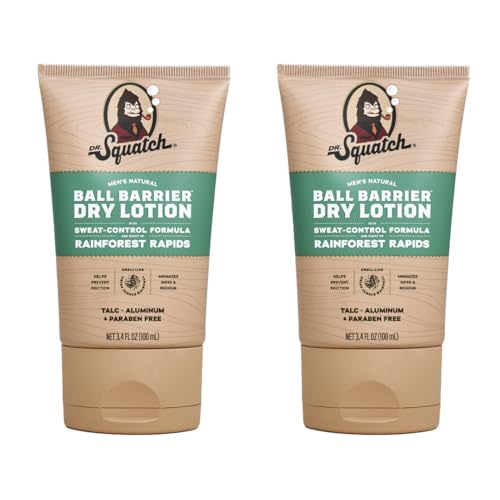 Dr. Squatch Body Powder - Reduces Sweat & Friction, Natural Ingredients - 2-Pack Rainforest Rapids