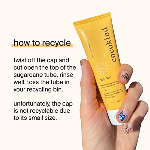 Cocokind Daily SPF Sunscreen - Zinc Oxide Protection, Sensitive Skin Friendly - SPF 32