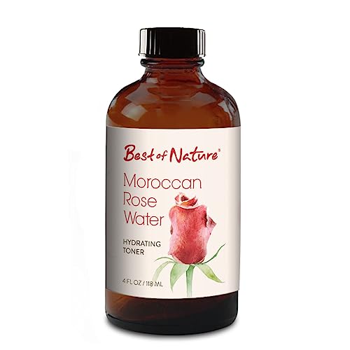 Best of Nature Moroccan Rose Water Toner - Hydrating, pH Balancing, 100% Pure - 4oz