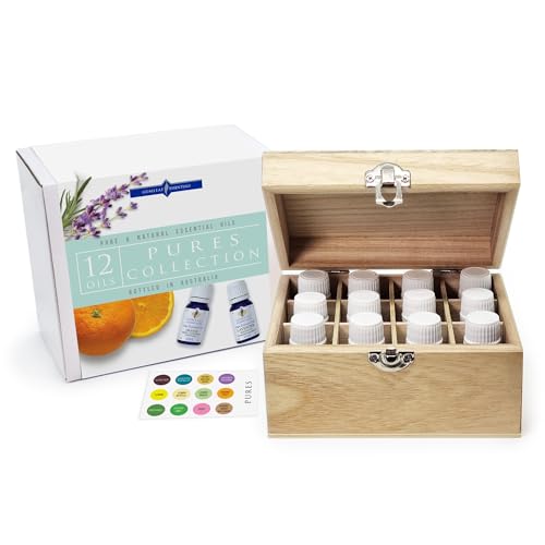 Gumleaf Essentials Essential Oil Box Set - 100% Pure, Vegan, 12 x 10ml for Aromatherapy