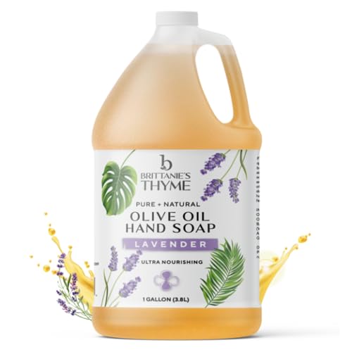 Brittanie's Pure Organic Castile Hand Soap - Nourishing, Natural Oils, Lavender Scent - 1 Gallon