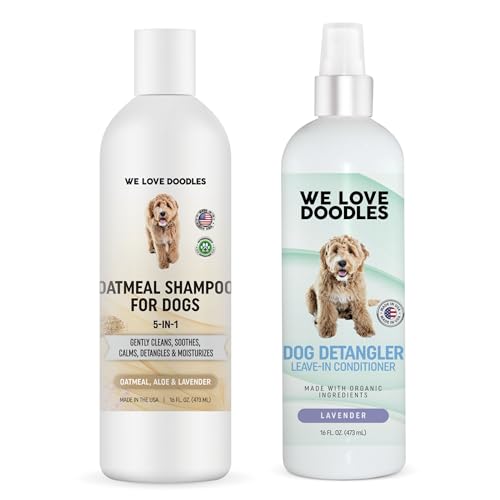 We Love Doodles Dog Shampoo & Detangler - Soothing Itch Relief, Hypoallergenic - 16oz