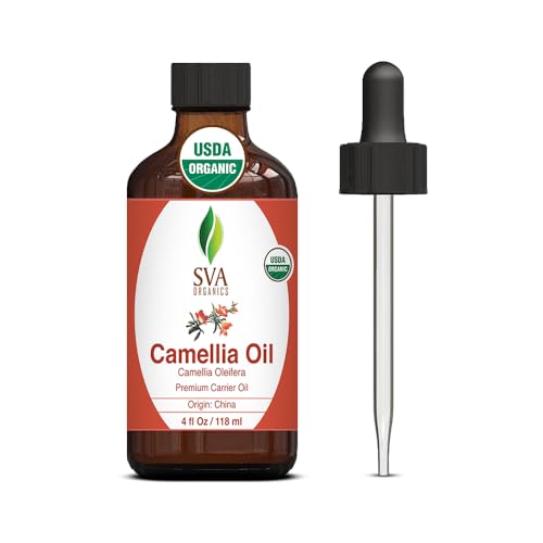 SVA Camellia Seed Oil - Nourishing Carrier Oil for Skin & Hair, 100% Natural - 4 Fl Oz