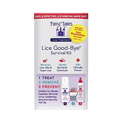 Fairy Tales Lice Good-Bye Survival Kit - Pesticide-Free Treatment, Conditioning Spray & Comb
