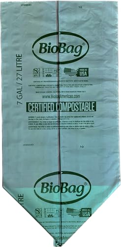 BioBag 7-Gallon Compost Bag - Non-GMO Verified, Certified Compostable - Green, Durable Design