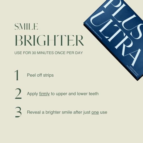 Plus Ultra Premium Teeth Whitening Strips - Enamel-Safe, Mint Flavor, 14-Day Treatment - 28 Strips