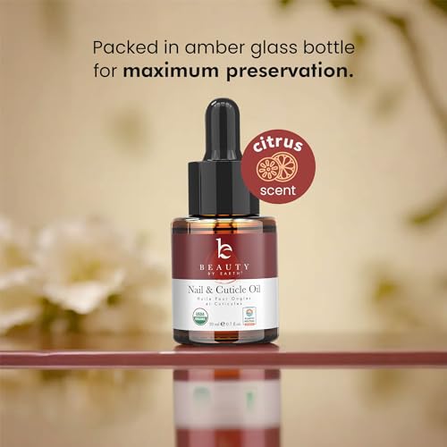 Organic Nail & Cuticle Oil - Nourishes & Strengthens, Jojoba & Vitamin E - 0.5oz USA Made