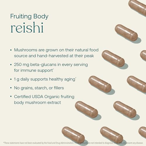 True Grace Reishi Mushroom Supplement - Immune Support, Organic, 120 Capsules