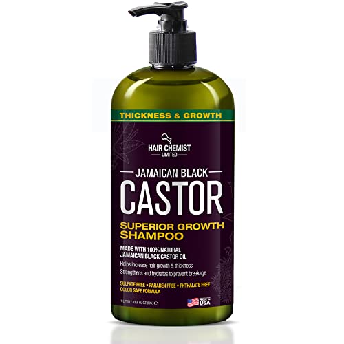 Hair Chemist Jamaican Black Castor Shampoo - Boosts Growth, Sulfate & Paraben Free - 33.8oz