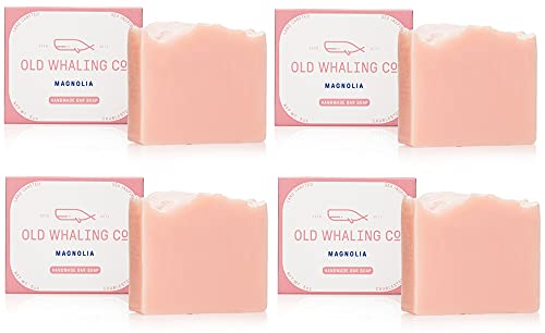 Old Whaling Co Magnolia Soap Set - Moisturizing Natural Oils, Vegan, 4 Bars x 5oz