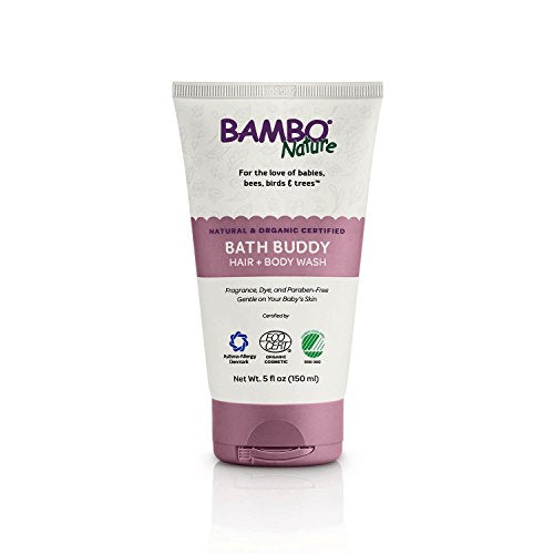 Bambo Nature Bath Buddy Shampoo & Body Wash - Gentle for Sensitive Skin, Allergen-Tested - 5oz