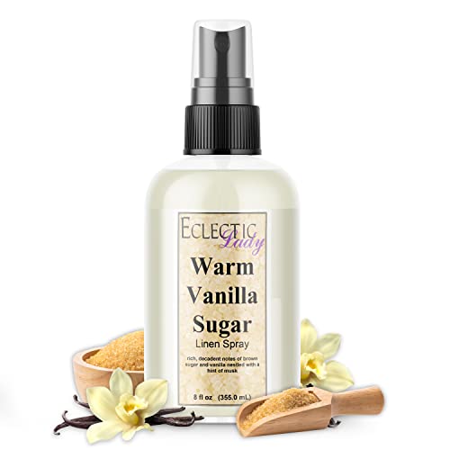 Warm Vanilla Sugar Linen Mist - Light Fragrance, Natural Ingredients, Handmade - 8 oz