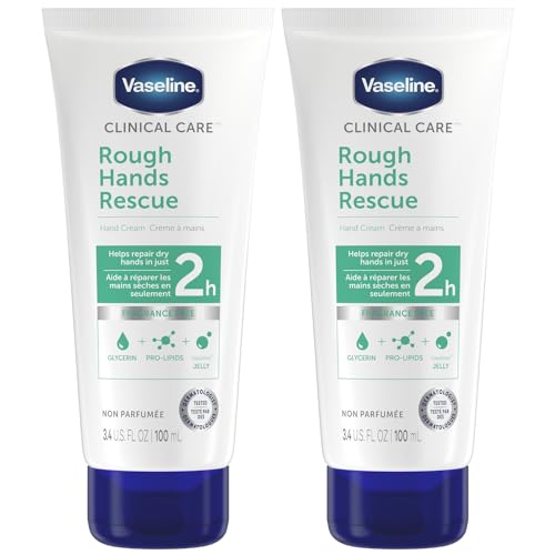 Vaseline Clinical Care Hand Cream - Heals Dry, Cracked Skin, Fragrance-Free - 3.4oz (Pack of 2)