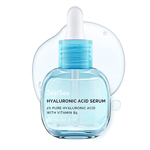 ZealSea Hyaluronic Acid Face Serum - Hydrates & Soothes with Vitamin B5, 1 Fl. Oz
