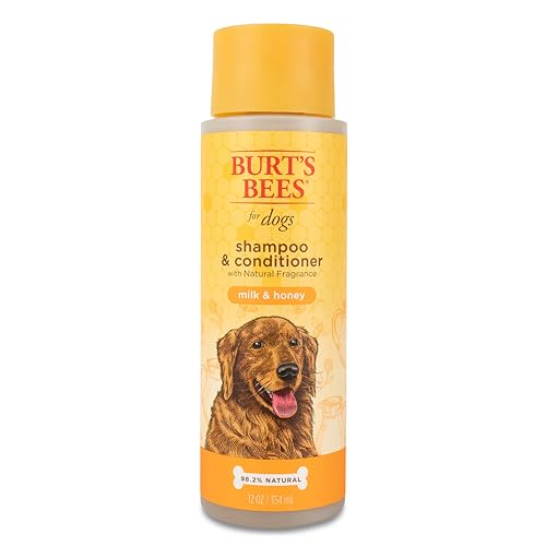 Burt's Bees Dog Shampoo & Conditioner - 2-in-1 Cleanse & Moisturize, Naturally Derived - 12 Fl Oz