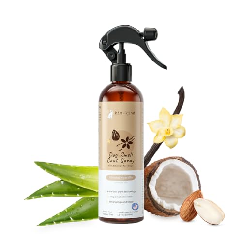 kin+kind Dog Deodorizing Spray - Natural Odor Eliminator with Almond & Vanilla - 12 fl oz