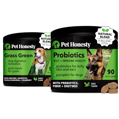 Pet Honesty Dog Supplement Bundle - Reduces Grass Burn & Supports Digestive Health - 90 ct