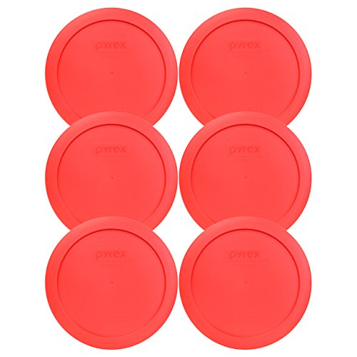 Pyrex 4-Cup Red Plastic Food Storage Lids - BPA-Free, Odor Resistant, 6-Pack