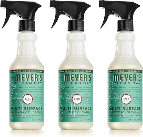 Mrs. Meyer's All-Purpose Cleaner Spray - Fresh Basil Scent, Cruelty-Free, 16 fl. oz - Pack of 3