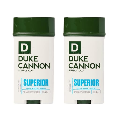 Duke Cannon Aluminum-Free Deodorant - Odor Control, Soothe Skin, Fresh Water & Neroli - 2 Pack