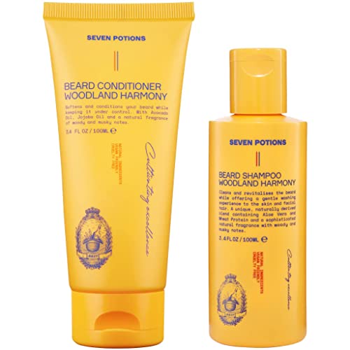 Woodland Harmony Beard Shampoo & Conditioner Duo - Cleanses, Softens, Vegan - 3.4FL OZ