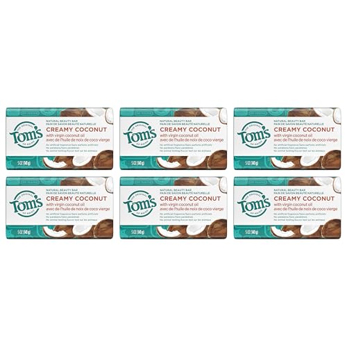 Tom's of Maine Bar Soap Set - Moisturizing Creamy Coconut, Paraben-Free, 6 x 5oz Bars