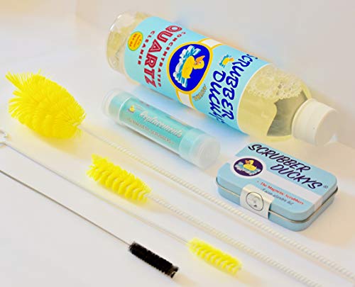 Scrubber Duckys Glass Cleaning Kit - Natural, Reusable Brushes, Strong Magnetic Control - 3 Sizes