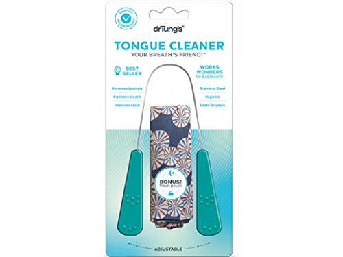 Dr. Tung's Tongue Scraper - Freshens Breath, Removes Bacteria, Hygienic - 3 Pack, Stainless Steel