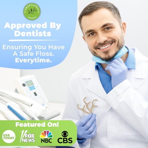 SMARTLIFECO Biodegradable Floss Picks - Gentle on Gums, Plant-Based, Vegan - 100ct
