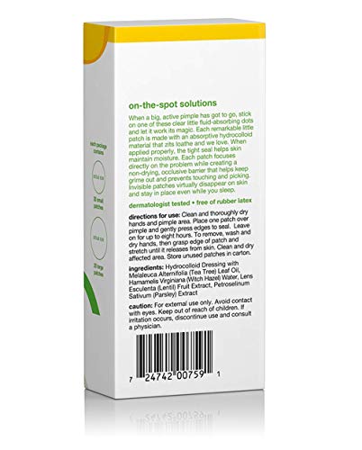 Alba Botanica Acnedote Pimple Patches - Plant-Based Fluid Draw, 100% Vegetarian - 40 Count