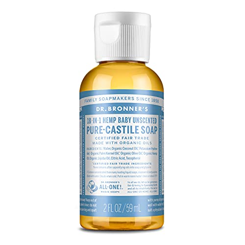 Dr. Bronner’s Baby Shampoo & Body Wash - Organic Oils, 18-in-1 Uses, Vegan - 2oz Travel Size