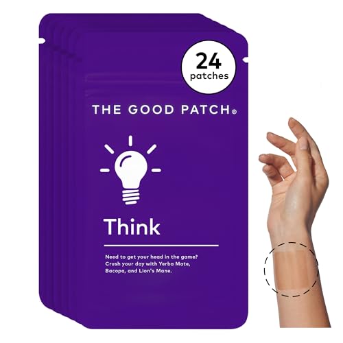 The Good Patch Think Patches - Boost Focus Naturally with Caffeine & Bacopa - 24 Patches