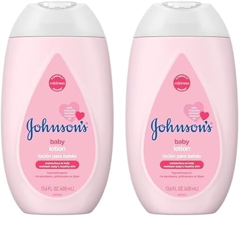 Johnson's Baby Lotion - Hydrates Delicate Skin, Hypoallergenic, Coconut Oil - 13.6 Fl. Oz