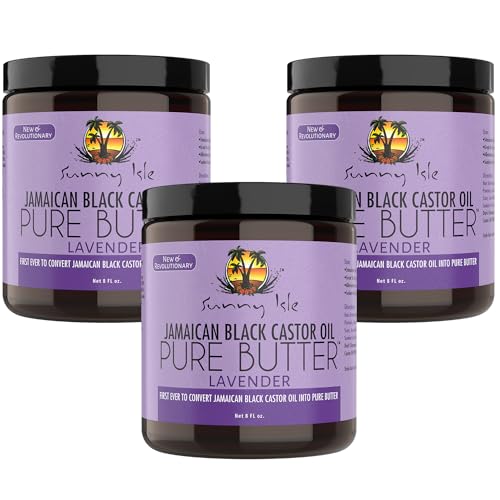 Sunny Isle Jamaican Black Castor Oil Treatment - Moisturizes Hair & Skin, Lavender - 8oz Pack of 3