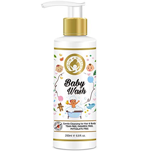 Mom & World Baby Body Wash - Tear-Free Gentle Cleanser with Almond & Argan Oil - 200ml