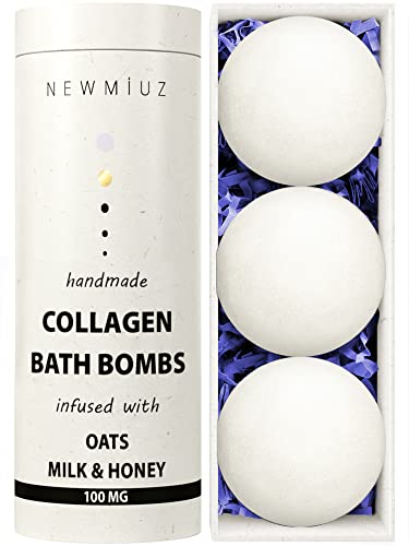 New Miuz Bath & Body Gift Set - Nourishing Bubble Bath Bombs with Oatmeal Milk & Honey - 3pcs