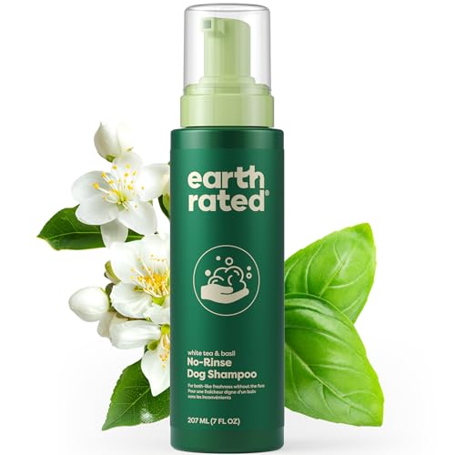 Earth Rated No-Rinse Dog Shampoo - Cleans, Conditions & Detangles, White Tea & Basil - 7oz