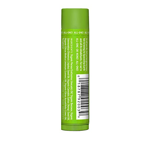 Dr. Bronner's Organic Lip Balm - Soothing Moisture with Beeswax & Jojoba Oil - Lemon Lime, 6-Pack
