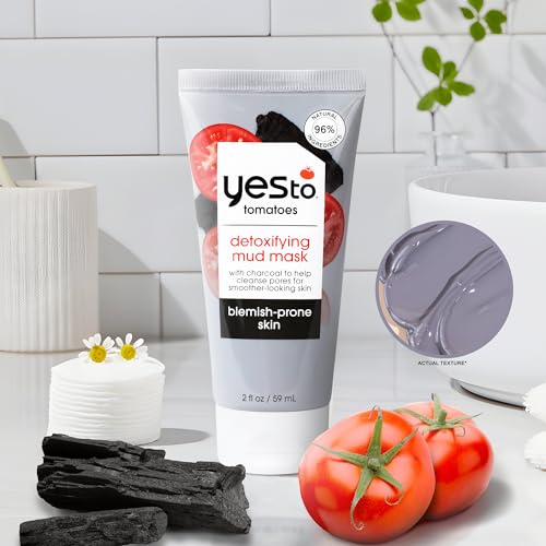 Yes To Tomatoes Charcoal Mud Mask - Draws Out Impurities, Salicylic Acid - 2.006 Fl Oz