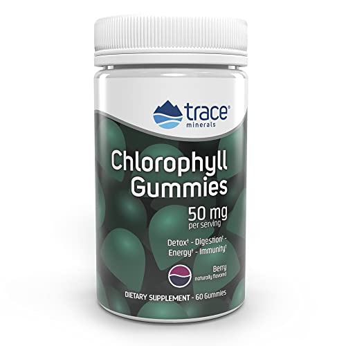 Trace Minerals Chlorophyll Gummies - Boosts Energy, Supports Digestion & Skin Health - 30 Servings