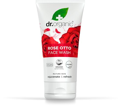 Dr Organic Rose Otto Face Wash - Restoring Cleanser for Mature Skin, Natural Ingredients - 150ml