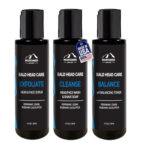 Mountaineer Brand Men's Grooming Set - Exfoliating Scrub, Hydrating Wash, Shine Control - 3 Steps