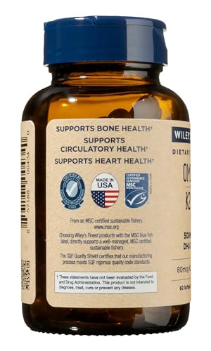 Wiley's Finest Omega-3 Fish Oil Softgels - Supports Heart & Bone Health, MSC Certified - 60ct