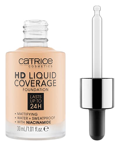 Catrice HD Liquid Coverage Foundation - High Coverage, Natural Matte Finish, Vegan - 008 Fair Beige