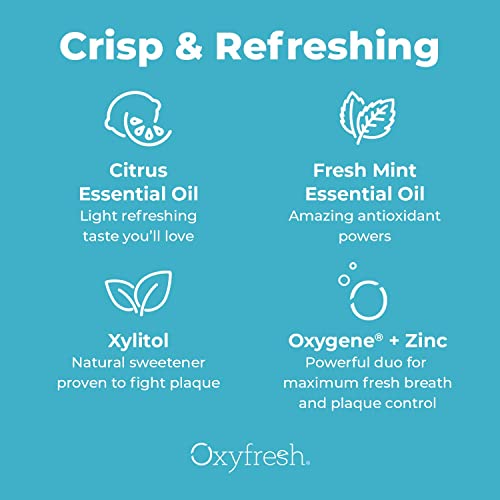 Oxyfresh Premium Mouthwash - Neutralizes Bad Breath, Hydrating & Non-Toxic - Lemon Mint, 16oz